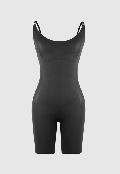 Mid-thigh Bodysuit - Black