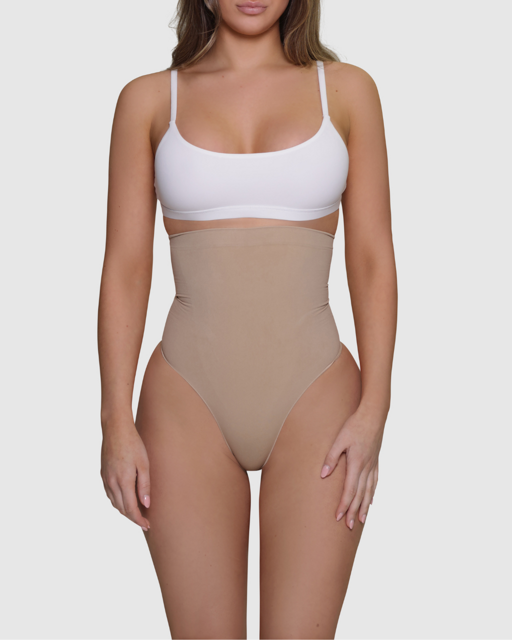 High Waisted Thong - Sand