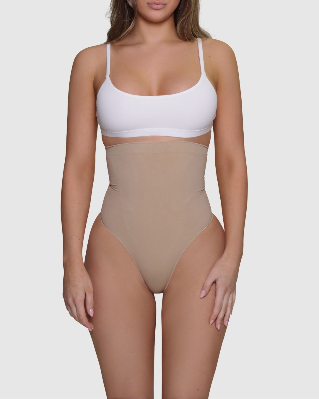 High Waisted Thong - Sand