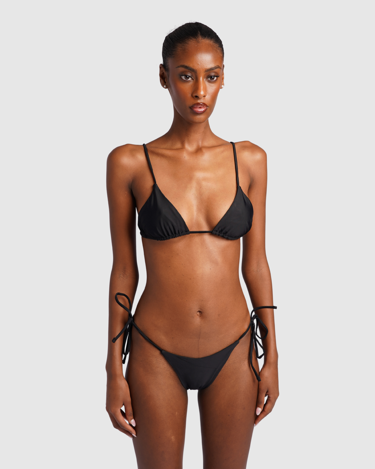 Tie Up Bikini Bottom -  Black