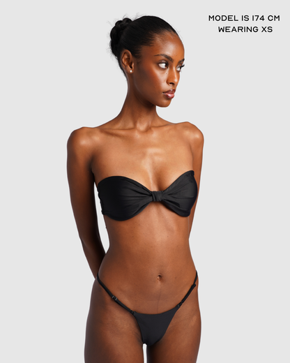 Tanga Bikini Bottom -  Black