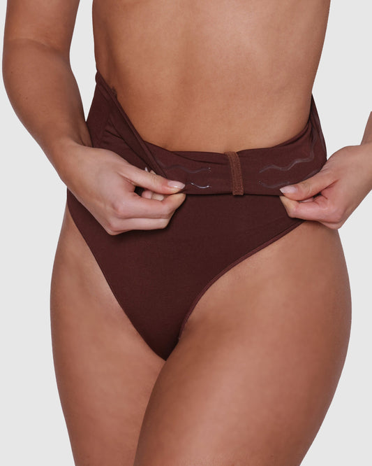 Waist Sculpting Thong - Espresso