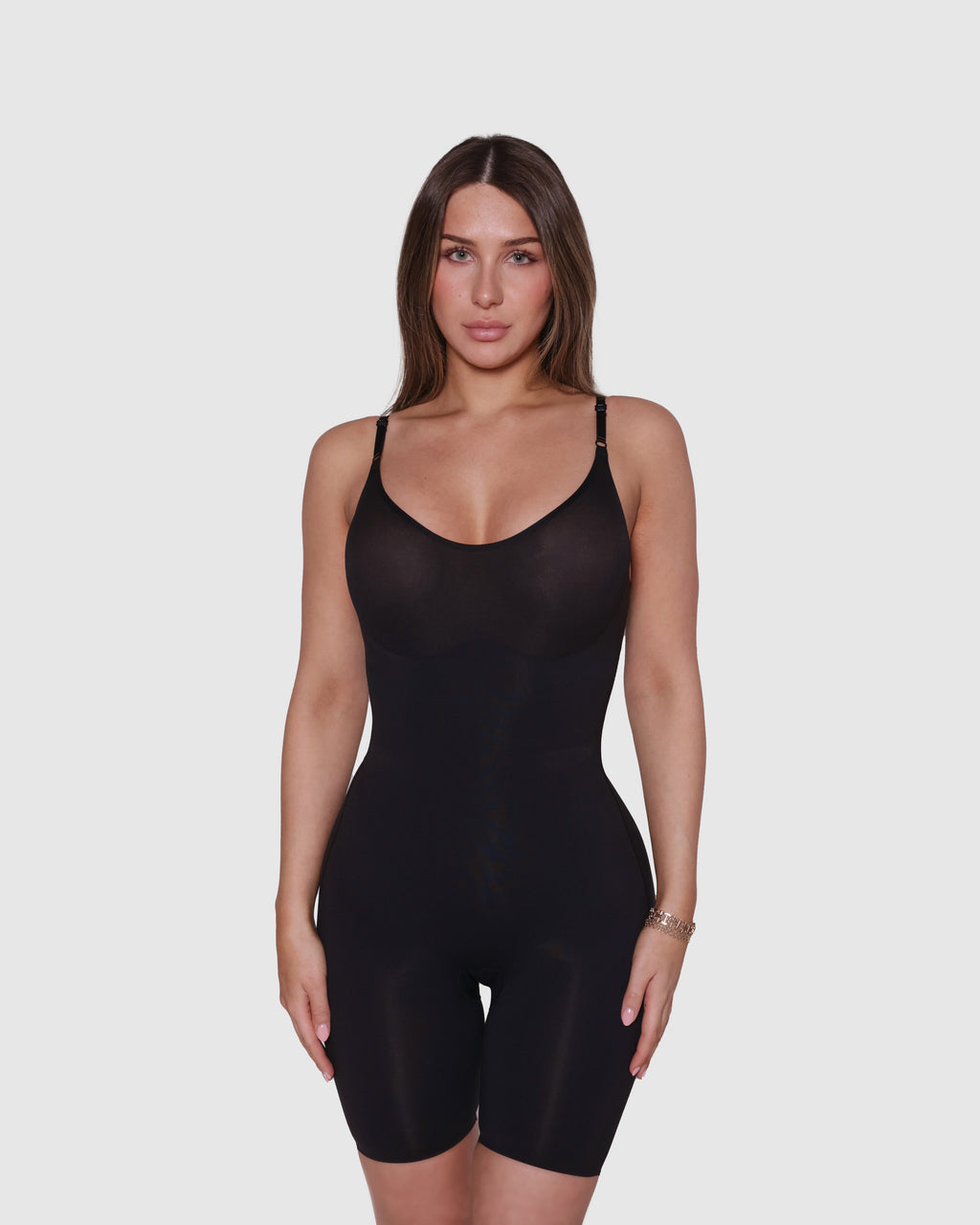 Mid-thigh Bodysuit - Black
